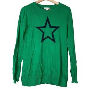 A627939 BELLE by Kim Gravel On Point Single Star Sweater Bright Green XS